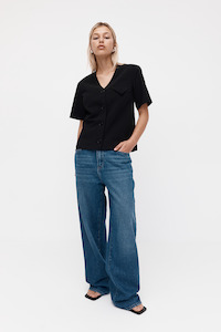 Tops: SS Collarless Blazer