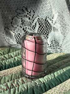 Scented striped glass candle
