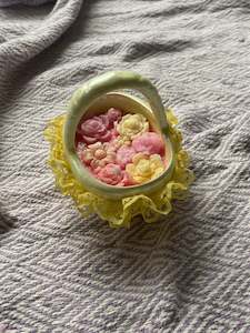 Yellow basket mini candle