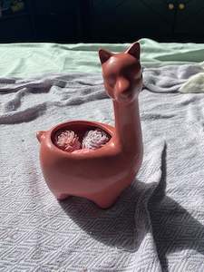 Ceramic llama candle