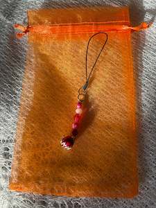 Gifts Under 10: Beaded phone charm | Red