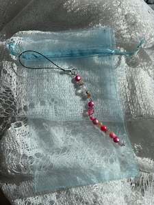 Beaded phone charm | Pink