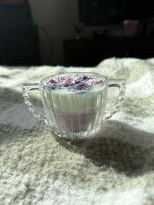 Upcycled glass candle