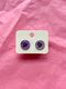 Button stud earrings | Purple