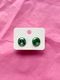Button stud earrings | Green