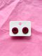 Button stud earrings | Red