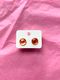 Button stud earrings | Orange