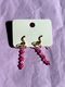 Gold Upcycled Beaded Earrings | Pink