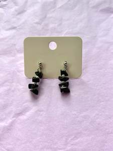 Beaded Stud Earrings | Black