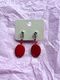 Beaded Stud Earrings | Red