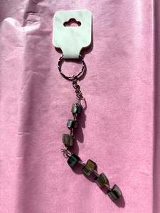 Keychains Bag Charms: Grey beaded keychain | Small