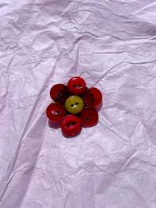 Gifts Under 10: Red Flower Upcycled Button Pin Badge