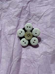 Gifts Under 10: White Flower Upcycled Button Pin Badge