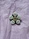 White Flower Upcycled Button Pin Badge