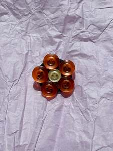 Gifts Under 10: Orange Flower Upcycled Button Pin Badge