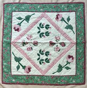 Gifts Under 50: “Pink Flowers” Handmade Quilt Wall Hanging
