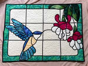 Gifts Under 50: “Stained Glass Hummingbird” Handmade Quilt Wall Hanging