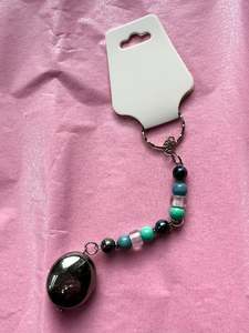 Upcycled Beaded Keychain | Blue