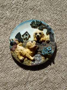 Ceramic Puppy Dog Upcycled Fridge Magnet
