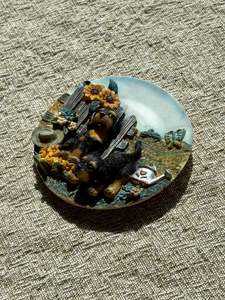 Ceramic Puppy Dog Upcycled Fridge Magnet