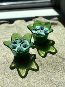 Upcycled Scented Candle | Glass Christmas Flower