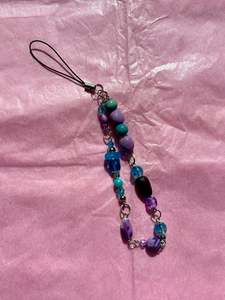 Phone Charms: Beaded Phone Charm | Blue & Purple