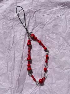 Beaded Phone Charm | Red