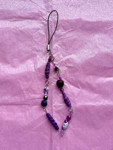 Beaded Phone Charm | Purple