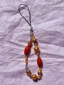 Beaded Phone Charm | Orange