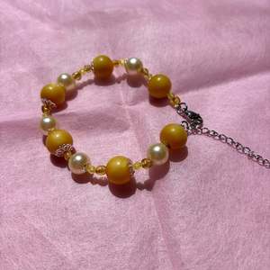 Jewellery: Yellow Upcycled Beaded Bracelet