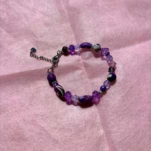 Purple Upcycled Beaded Bracelet