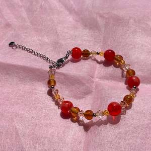 Jewellery: Orange Upcycled Beaded Bracelet