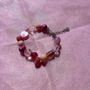 Pink Upcycled Beaded Bracelet