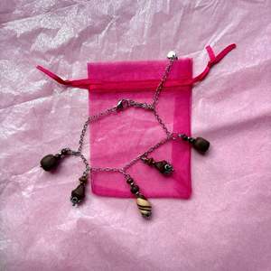 Brown Upcycled Charm Bracelet