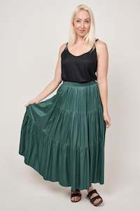 Clothing: Bamboo Gathered Skirt - Teal