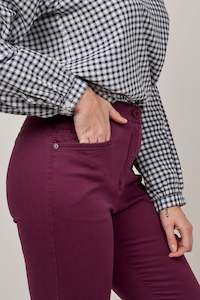 On Sale: Wine Skinny Fit Cotton Pants