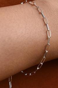 Bracelets: Silver Paper Clip Bracelet