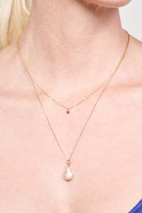 Gold Filled: Mini Pink Sapphire Necklace