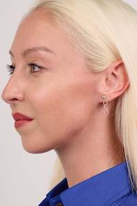 Silver Jewellery: Silver Oval Chain Drop Earrings