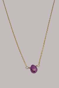 All: Pink Sapphire Necklace - Gold