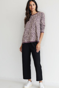 On Sale: Cotton Jacquard Sweater - Mauve
