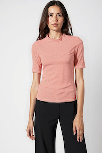Stripe Tee - Coral