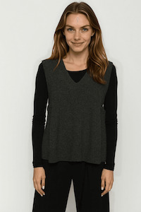 Side Split Vest - Moss