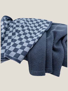 All: Kitchen Towel Duos - Navy Denim Chequer