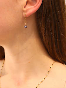 Gold Filled: Midnight Pearl Earrings