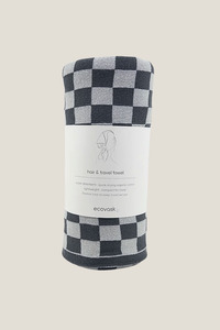 New Arrivals Ethically Made: Hair & Travel Towel - Graphite Chequer