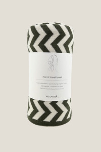 New Arrivals Ethically Made: Hair & Travel Towel - Olive Chevron