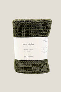 New Arrivals Ethically Made: Face Cloth 2-Pack - Olive