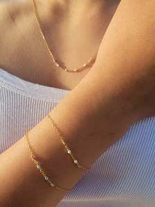 Gold Filled: Dainty Ivory Satellite Bracelet
