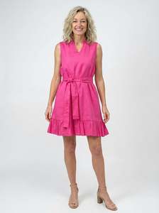 Hot Pink Ruffle Day Dress